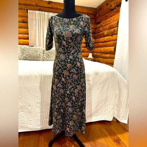 white christmas dresses Polo Ralph Lauren Cotton midi dress with logo Beige - Women main image 0
